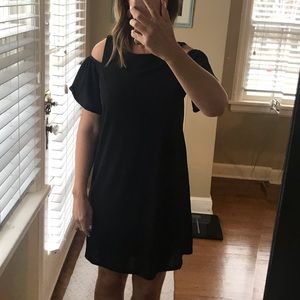 Black shift dress, polyester